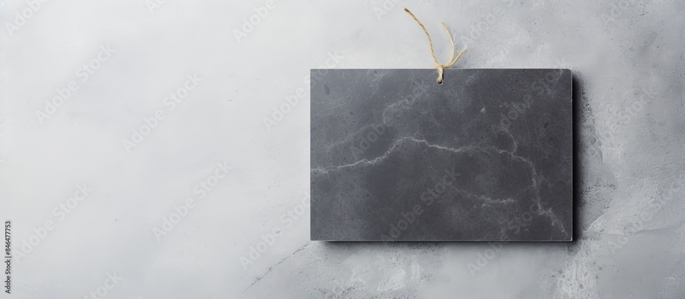 Aufkleber top view of blank tag on light grey stone background space for text black friday concept. copy space