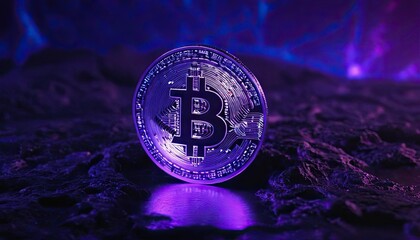 Bitcoin Blockchain: Digital Mining Technology Wallpaper Banner.