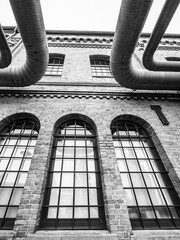 pipeline on the wall of factory
