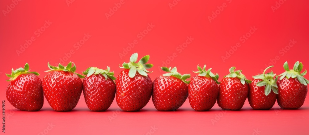 Poster fresh strawberries beautifully displayed in a copy space image