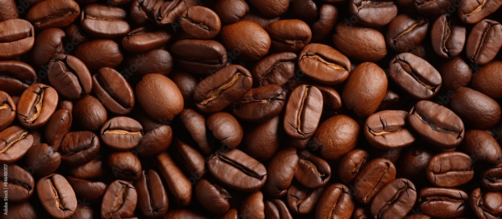 Poster copy space image of a background consisting of raw coffee beans