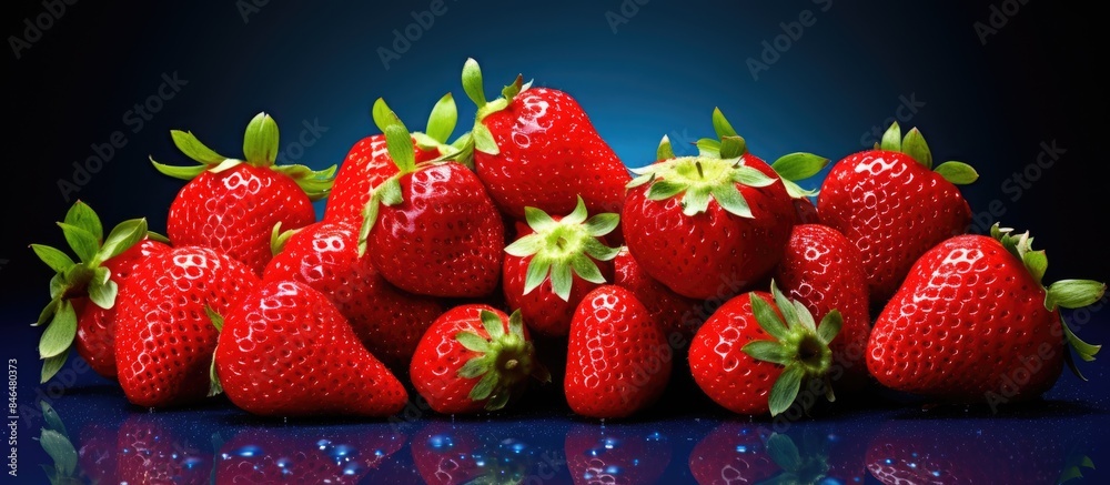 Poster fresh strawberries beautifully displayed in a copy space image