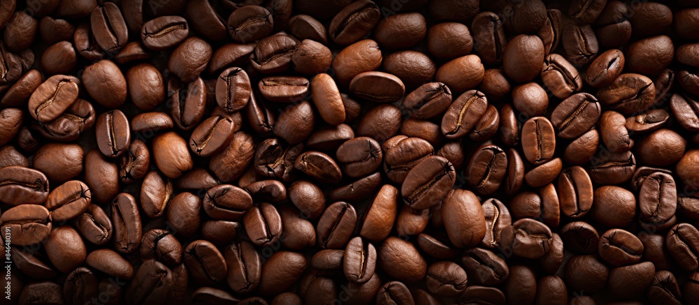 Poster copy space image of a background consisting of raw coffee beans
