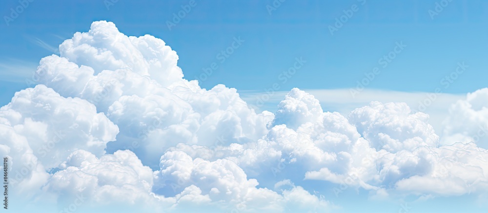 Aufkleber Copy space image with the word LARGE set against a backdrop of a sky painted with fluffy white clouds