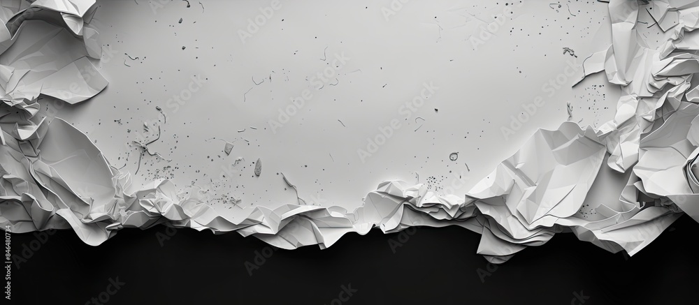 Poster There is a torn black and white paper in the image with empty space available for copying