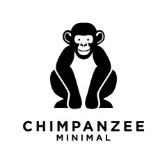 Chimpanzee Logo icon design illustration