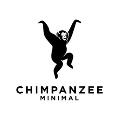 Chimpanzee Logo icon design illustration