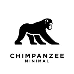 Obraz premium Chimpanzee Logo icon design illustration