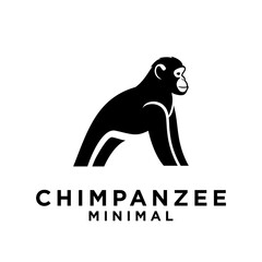 Chimpanzee Logo icon design illustration