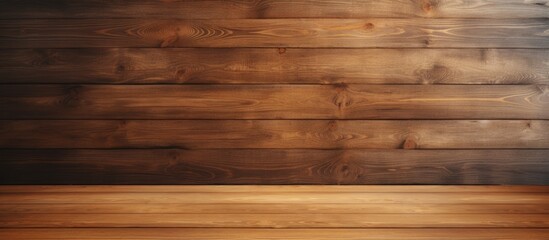 Fototapeta premium The image showcases a wooden surface providing a blank space for adding or displaying text or other elements. copy space available
