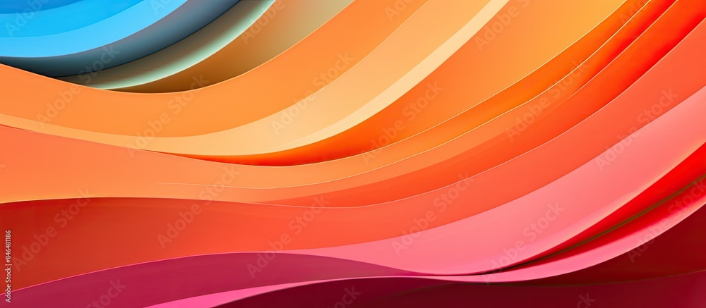 Fototapete closeup of a vintage abstract cardboard structure with a colorful gradient and rainbow pattern servi