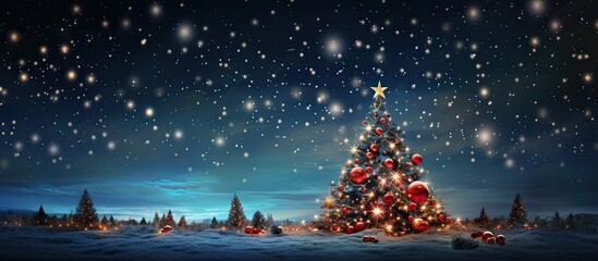 Naklejka premium Celebrate Christmas with a modern twist while keeping the traditional spirit and mood intact Capture this blend in a captivating copy space image