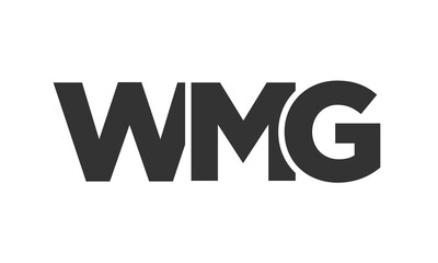 WMG logo design template with strong and modern bold text. Initial based vector logotype featuring simple and minimal typography. Trendy company identity.