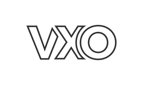 VXO logo design template with strong and modern bold text. Initial based vector logotype featuring simple and minimal typography. Trendy company identity.