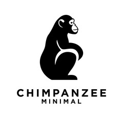 Chimpanzee Logo icon design illustration