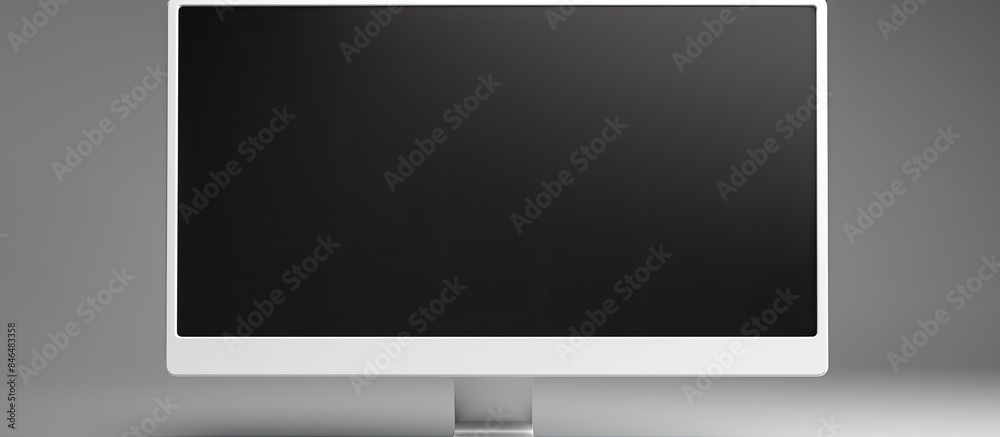 Poster White isolated modern computer monitor with a black screen providing a perfect copy space image
