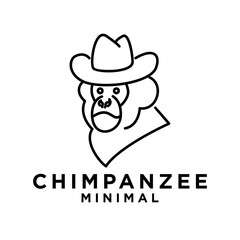 Head Chimpanzee Logo icon design illustration