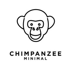 Head Chimpanzee Logo icon design illustration