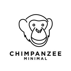 Head Chimpanzee Logo icon design illustration
