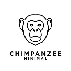 Head Chimpanzee Logo icon design illustration