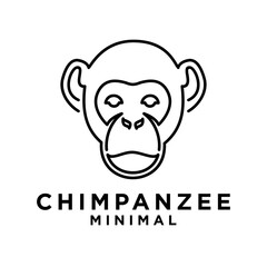 Head Chimpanzee Logo icon design illustration