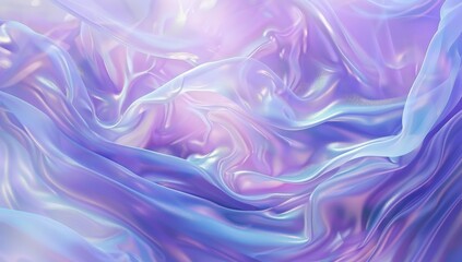 Obraz premium Ethereal Holographic Background, pastel purple and blue, soft lighting, flowing shapes, digital art style