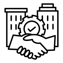 Business relationship building icon.