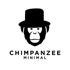 Head Chimpanzee Logo icon design illustration
