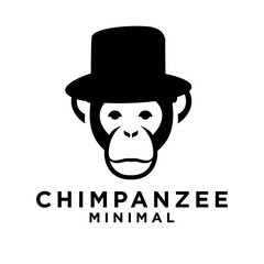 Head Chimpanzee Logo icon design illustration