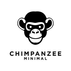 Head Chimpanzee Logo icon design illustration