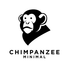 Head Chimpanzee Logo icon design illustration