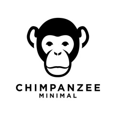 Head Chimpanzee Logo icon design illustration