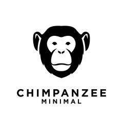 Head Chimpanzee Logo icon design illustration