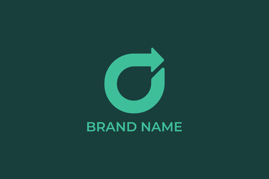 letter O arrow logo, letter O forward logo, letter O triangle logo, logomark