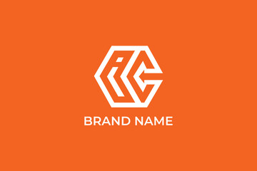 letter IC iconic logo, letter IC 3d logo, letter IC hexagon logo, logomark