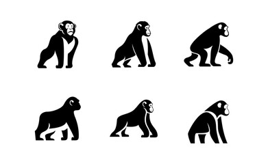 Chimpanzee Logo icon design illustration