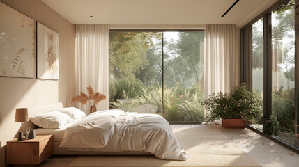 開放感のあるベッドルーム