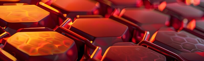 Naklejka premium Abstract modern red homeycomb background. 