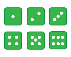 Set of monochrome dices. Vector isolated dice icons