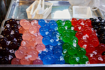 Colorful jelly pops dessert
