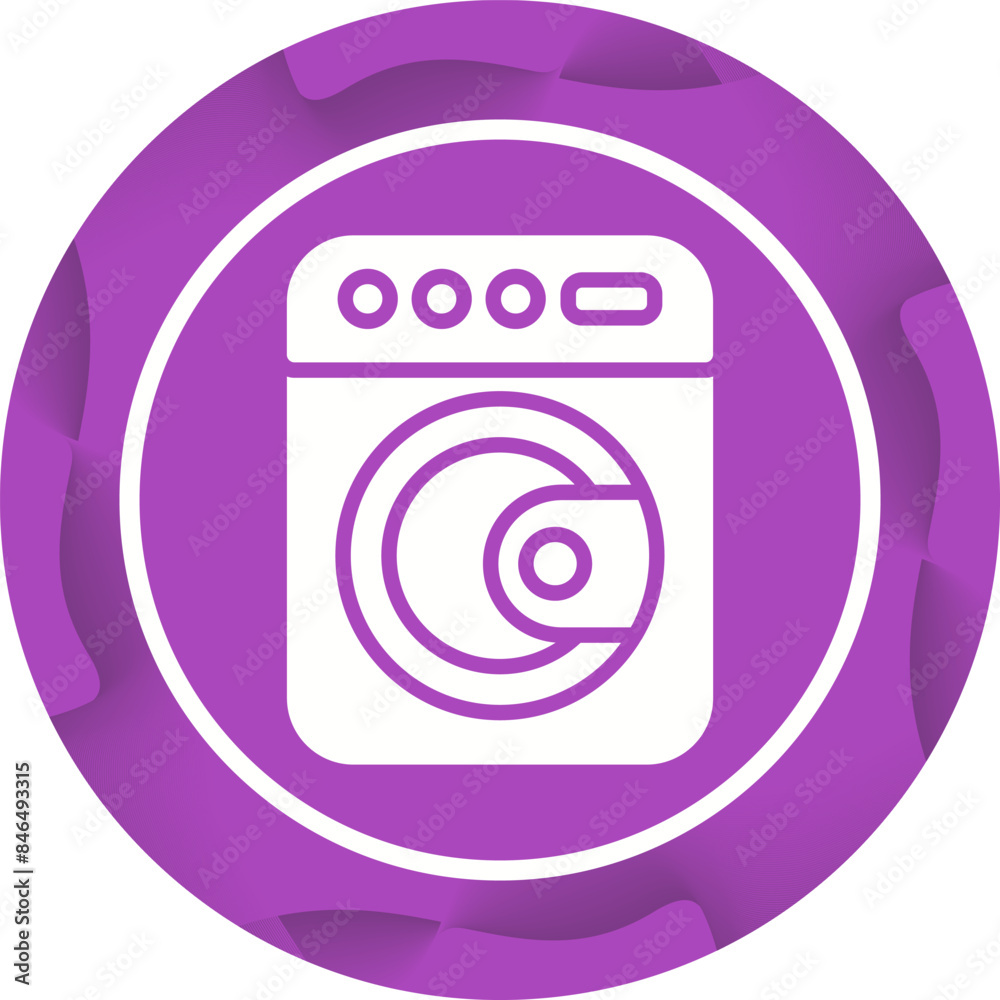 Sticker washing machine vector icon