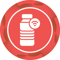 Fitness Smart Water Bottle Vector Icon