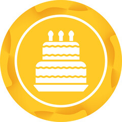 Birthday cake Vector Icon