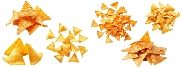 Tortilla chip isolated on transparent background