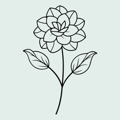 Hand drawn line flowers vector design