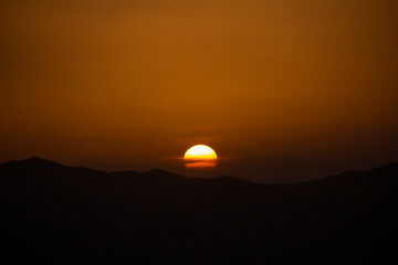 Sunset among the mountains of Kurdistan region of Iran
