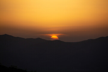 Sunset among the mountains of Kurdistan region of Iran