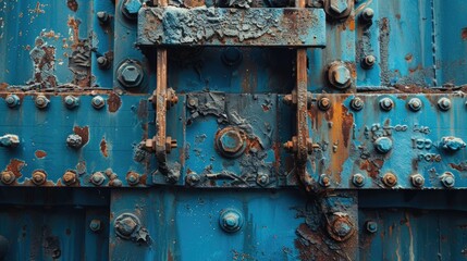 Removing paint from metal results in a captivating blue hued structure