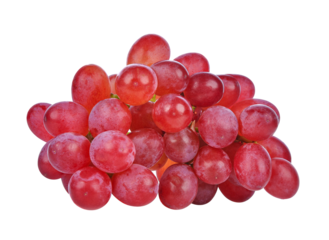 Bunch of red grapes isolated on transparent background. PNG