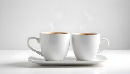 Obraz premium Isolated coffee on a white background, banner poster header design